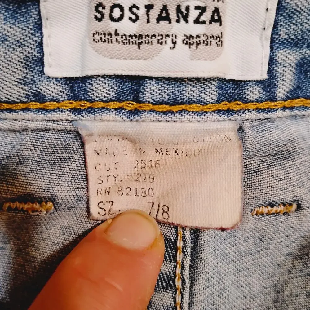 VTG Sostanza Contemporary Apparel Women’s Cuffed Jean Shorts Size 7/8 Y2K 27" - Picture 4 of 7